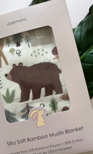 Bear & Friends 6 Layer Bamboo Muslin Blanket
