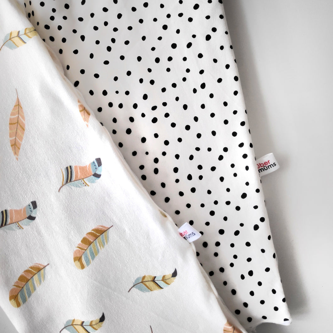 Black dots on Cream(Premium) Nursing Poncho