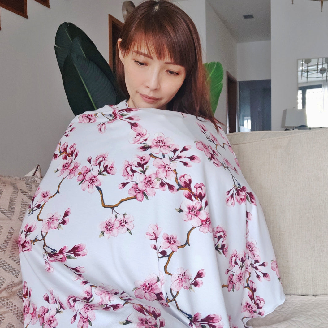 Cherry Blossom Nursing Poncho