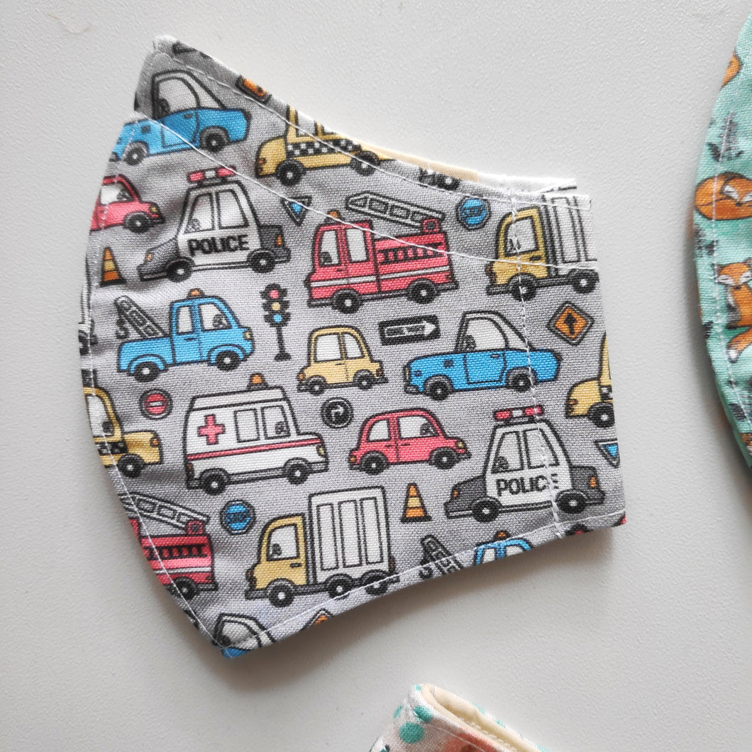 Cars on Grey Face Mask (From$14)