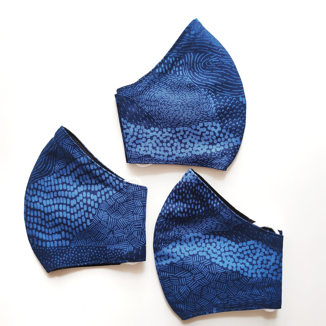 Blue Textures Face Mask (L & XL)