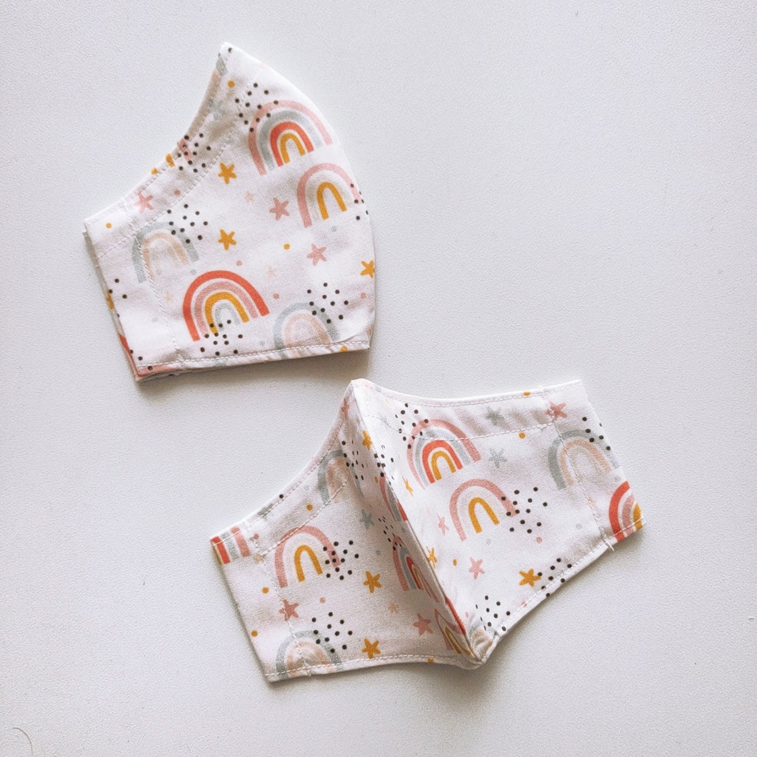 Rainbows on beige Face Mask (From$14)