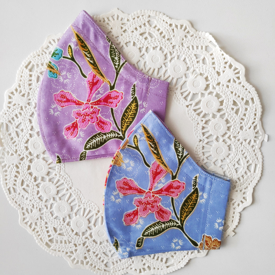Aranda Orchid Batik Face Masks
