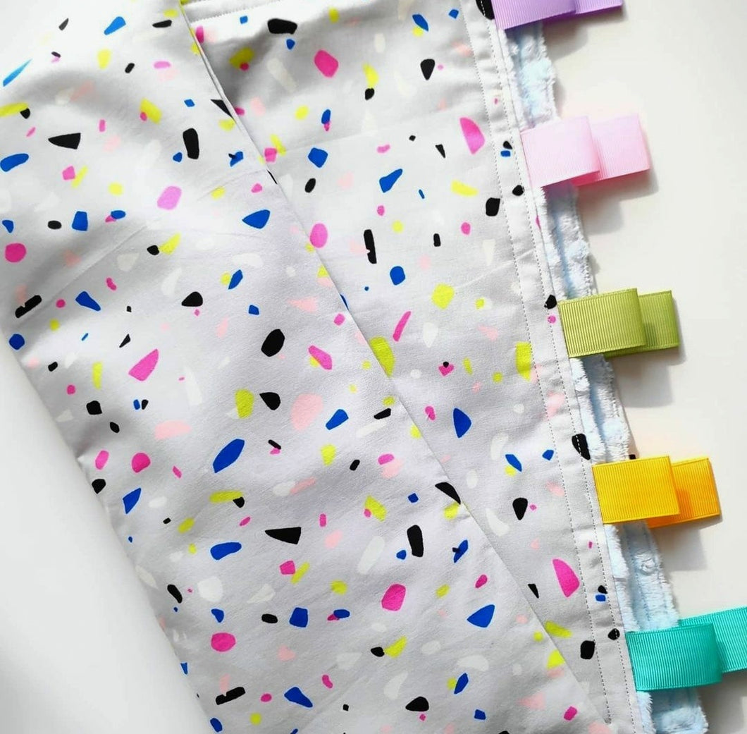 Confetti on Grey Tag Blankie