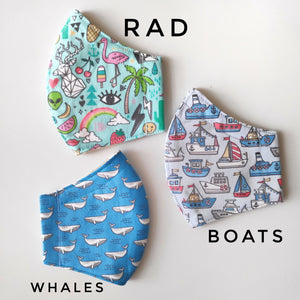Rad, Whales, Boats Face Mask