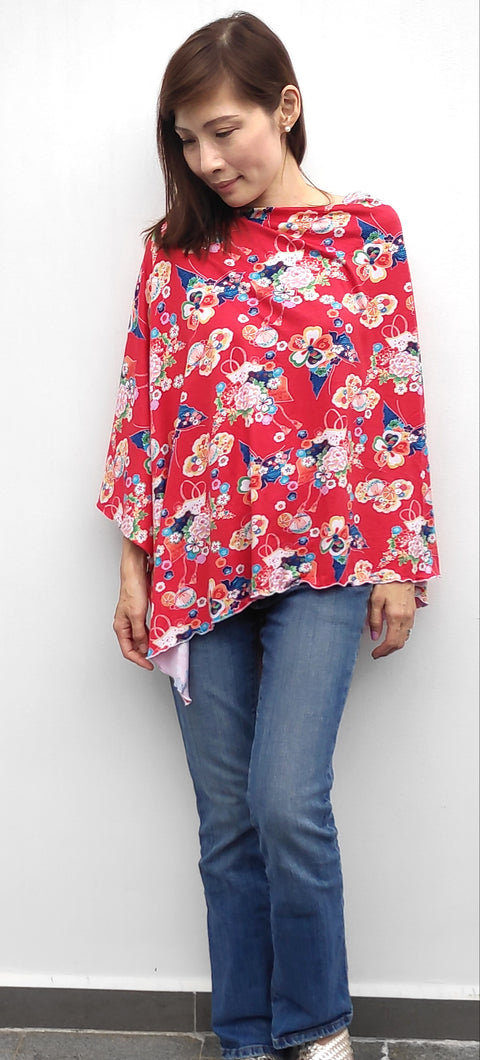 Peonies Nursing Poncho