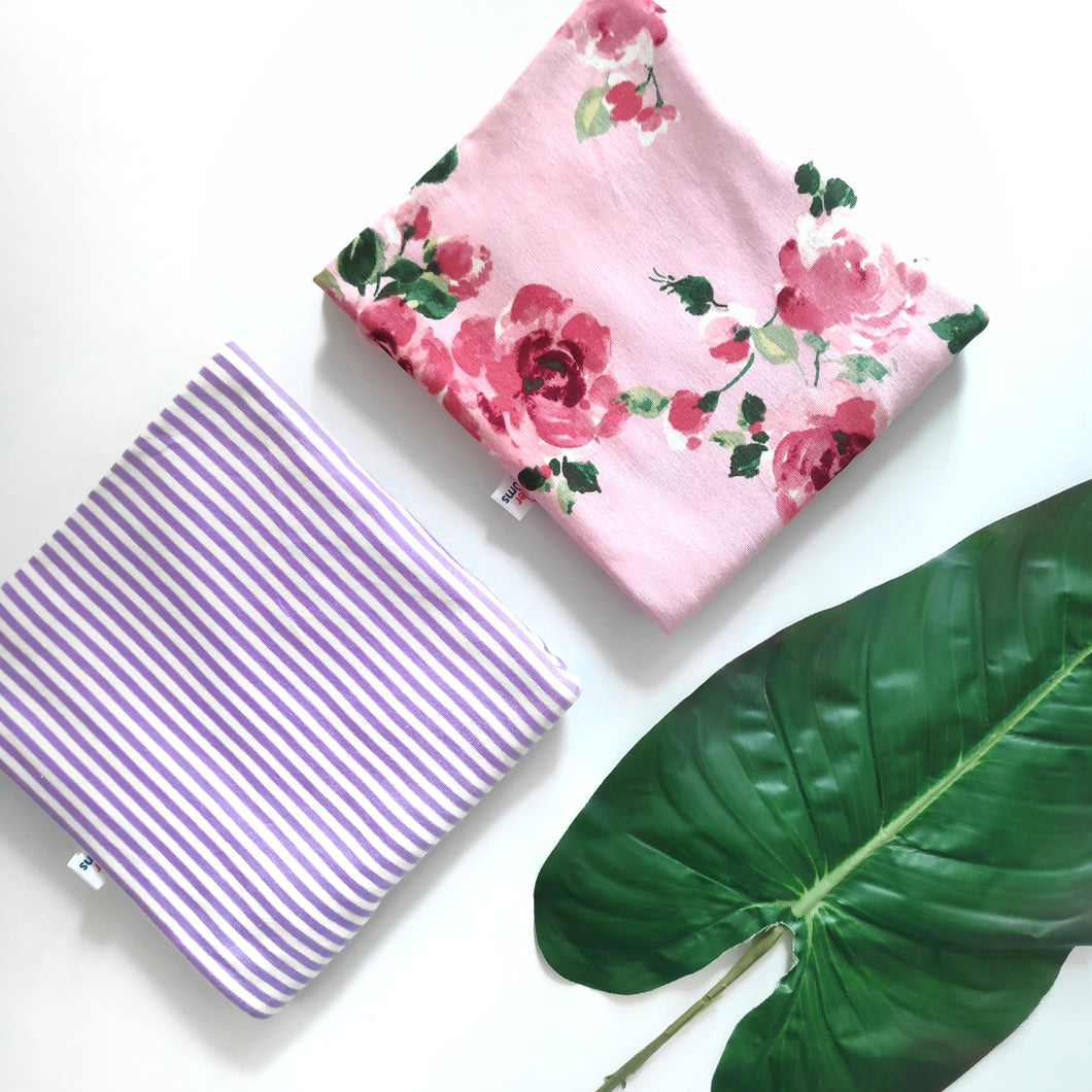 Lilac and White Stripes Nursing Poncho
