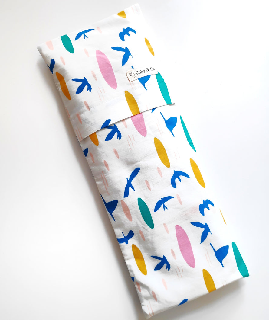 Multi Birds Beansprout Husk Pillow *Organic Cotton*