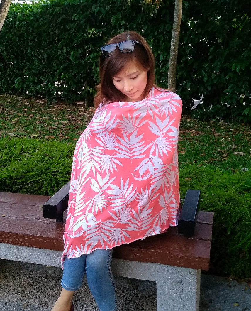 Coral Leaves Nursing Poncho