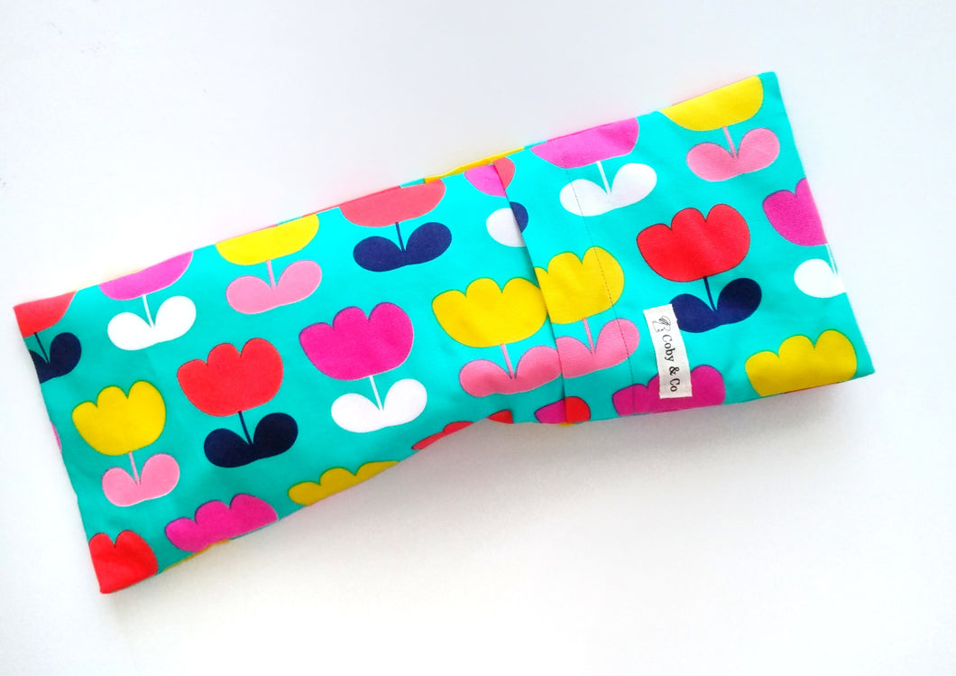 Mod Tulips Beansprout Husk Pillow