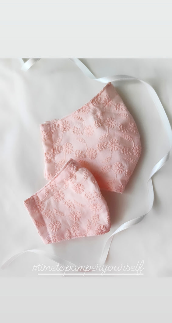 Coloured Broderie Lace Series ( Navy and Peach)