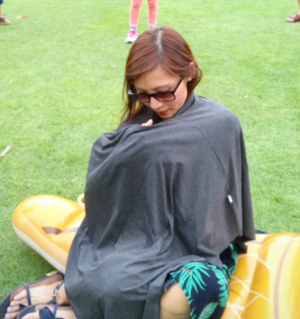 Dark Graphite Grey Nursing Poncho