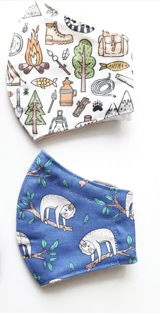 Camping and Sloths2 Face Masks