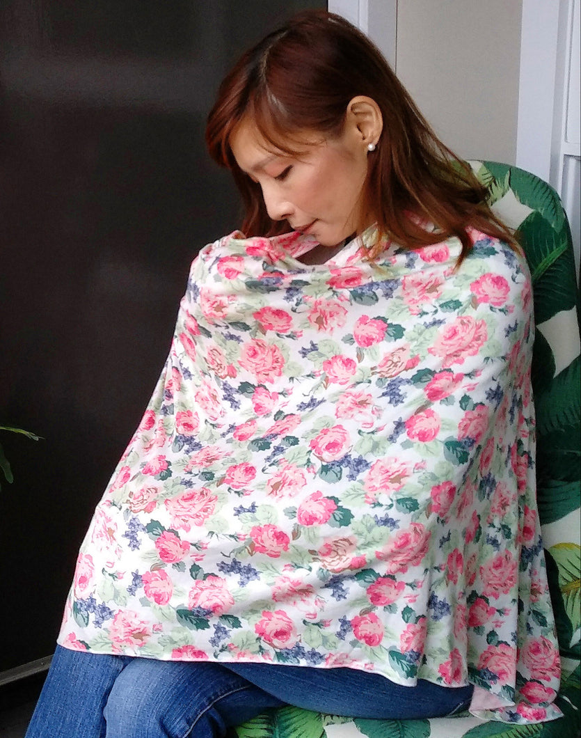 Tea Rose Nursing Poncho (Premium Range - Modal Spandex)